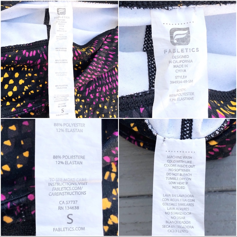 Fabletics Neon Geometric Dot Patterned Leggings S - image 2